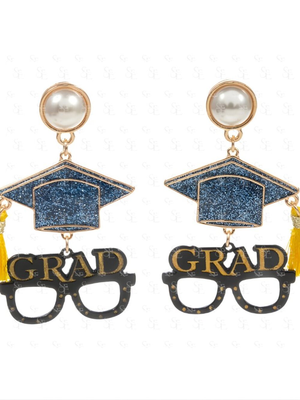 Graduation Statement Earrings | Grad Cap Tassel Glasses